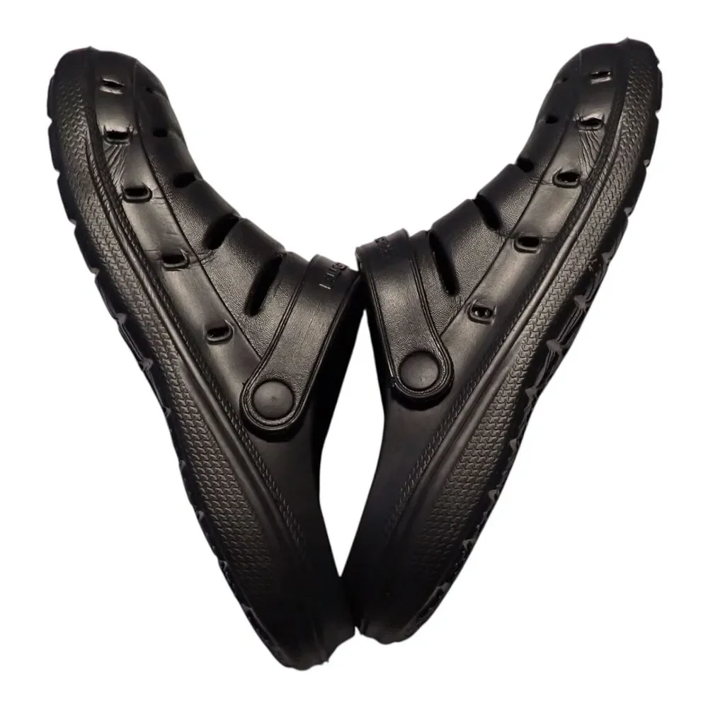 Rugged Shark EVA Black Slip On Clogs Sandals Water Beach Mens 8 Womens 10